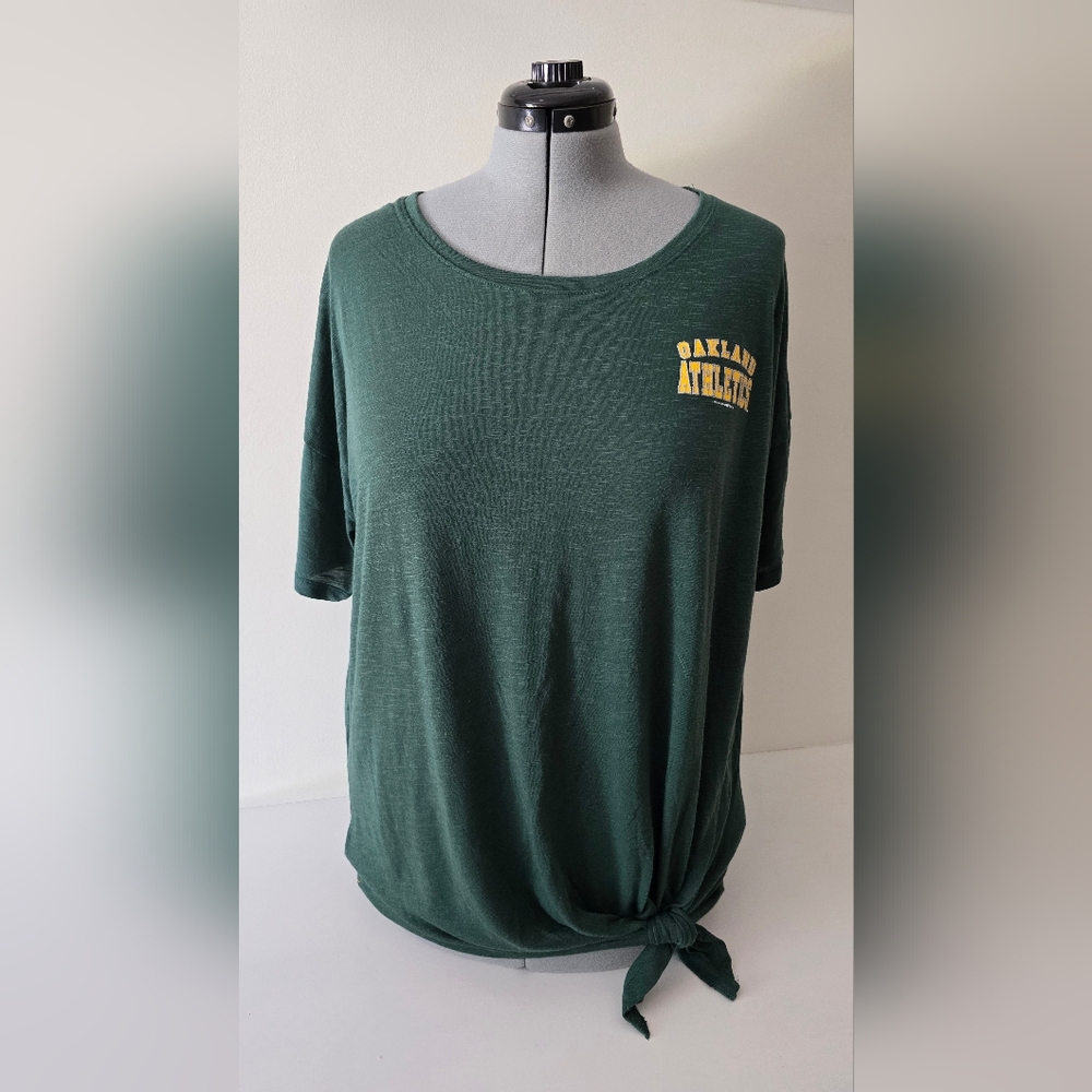 New Era XXL Oakland Athletics Green Tie-Front MLB T-Shirt